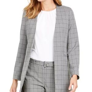 Calvin Klein Women's Collarless
Checkered Windowpane Gray
Blazer